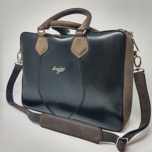 MAX STANCO PARIS BRIEFCASE MESSENGER LEATHER BAG
